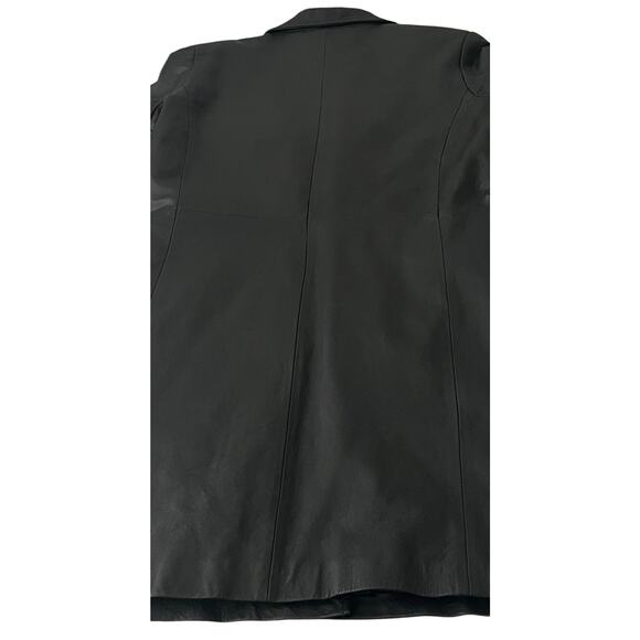 MARC MATTIS LONG SLV FULL LENGTH BUTTON GENUINE LEATHER COAT, WOMENS, M, BLACK - Picture 8 of 12